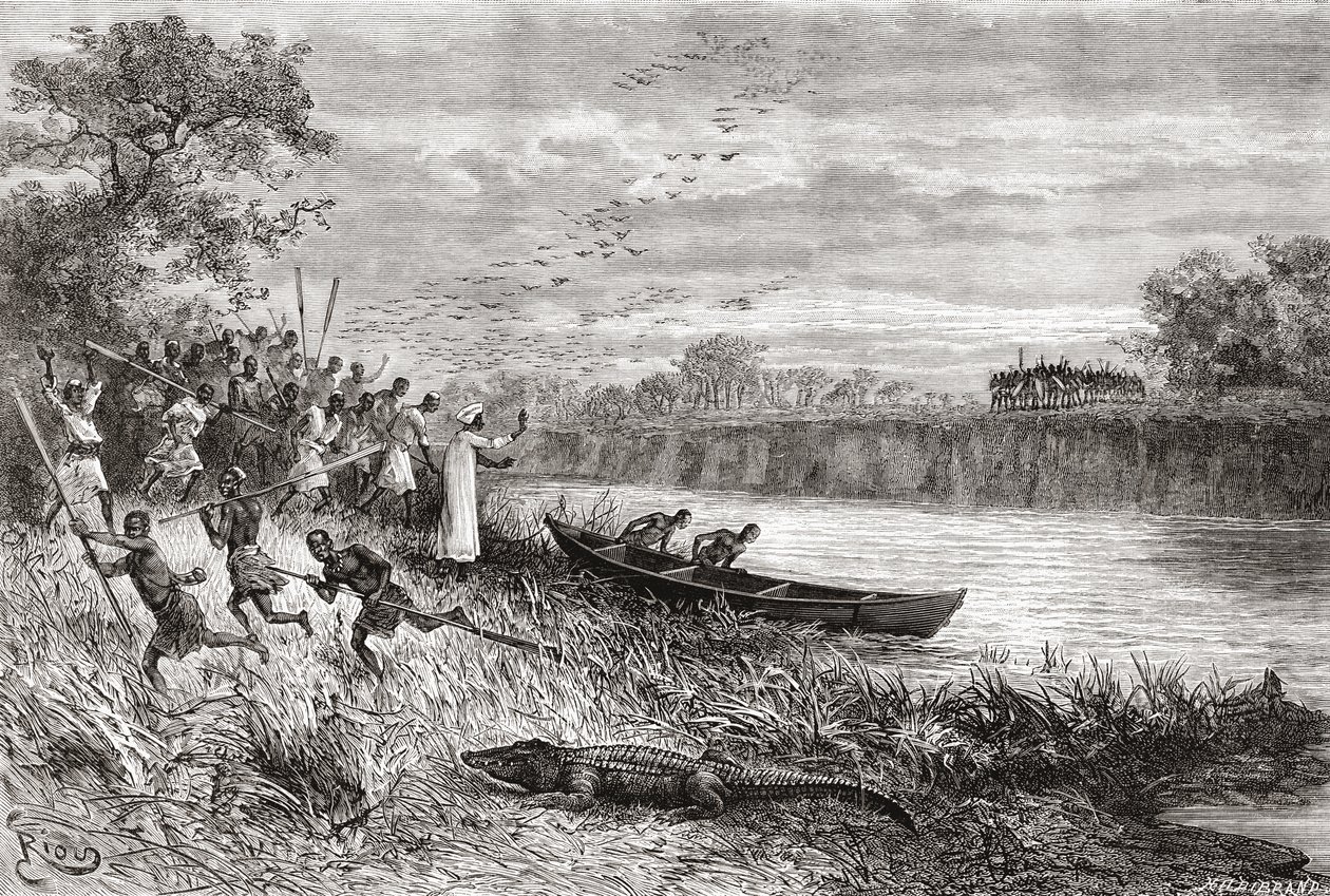 Rzeka Ruaha, Tanzania, z „Afryki Pintoresca”, opublikowana w 1888 r. autorstwa Spanish School