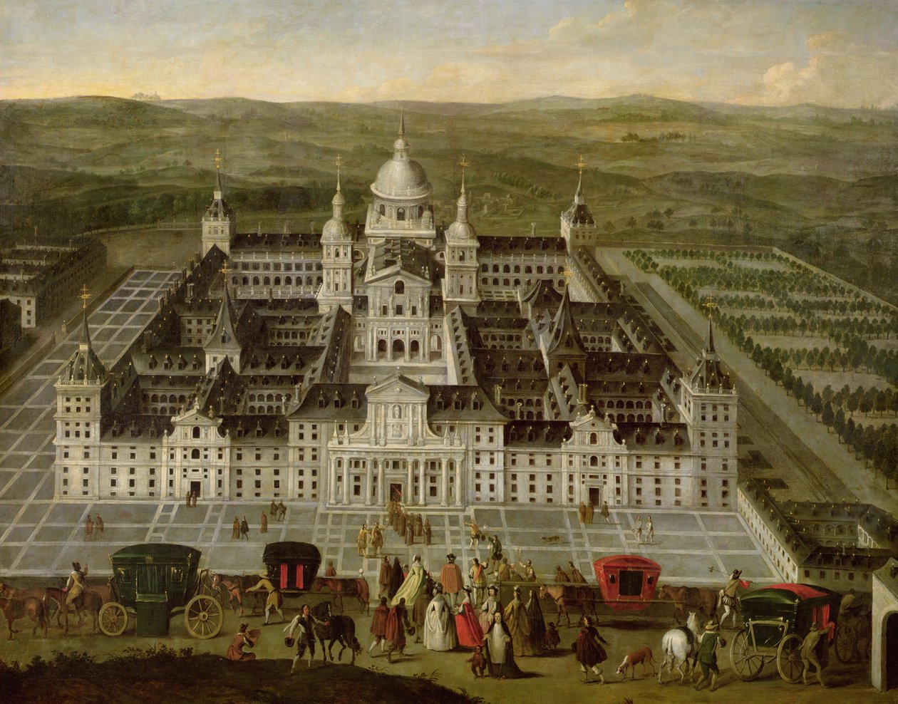 Widok na El Escorial autorstwa Spanish School