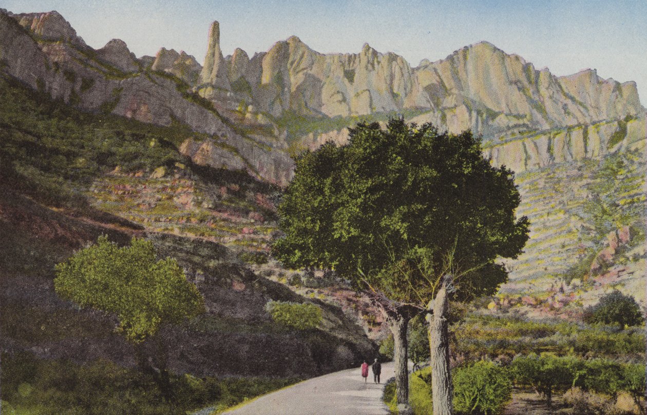 Montserrat: La muntanya z drogi Monistrol; La Montana z drogi Monistrol (kolorowe zdjęcie) autorstwa Spanish Photographer