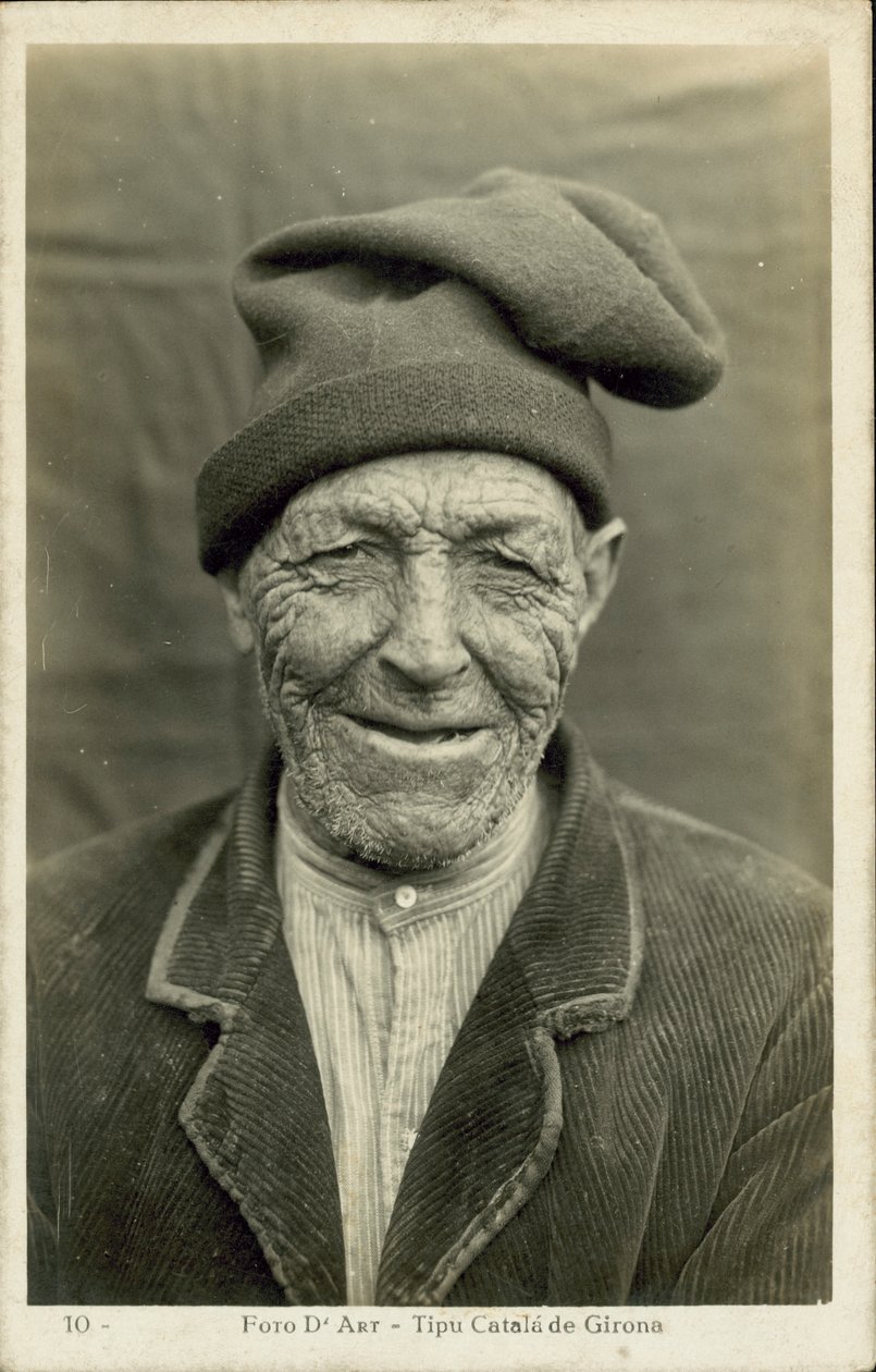 Starzec z Girony, Hiszpania (zdjęcie czarno-białe) autorstwa Spanish Photographer