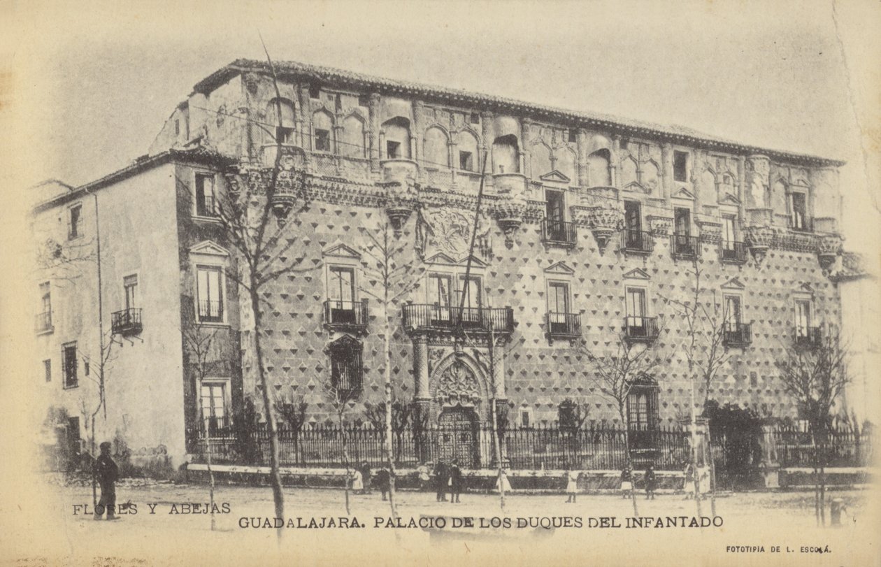Palacio del Infantado, Gudalajara, Hiszpania (zdjęcie czarno-białe) autorstwa Spanish Photographer
