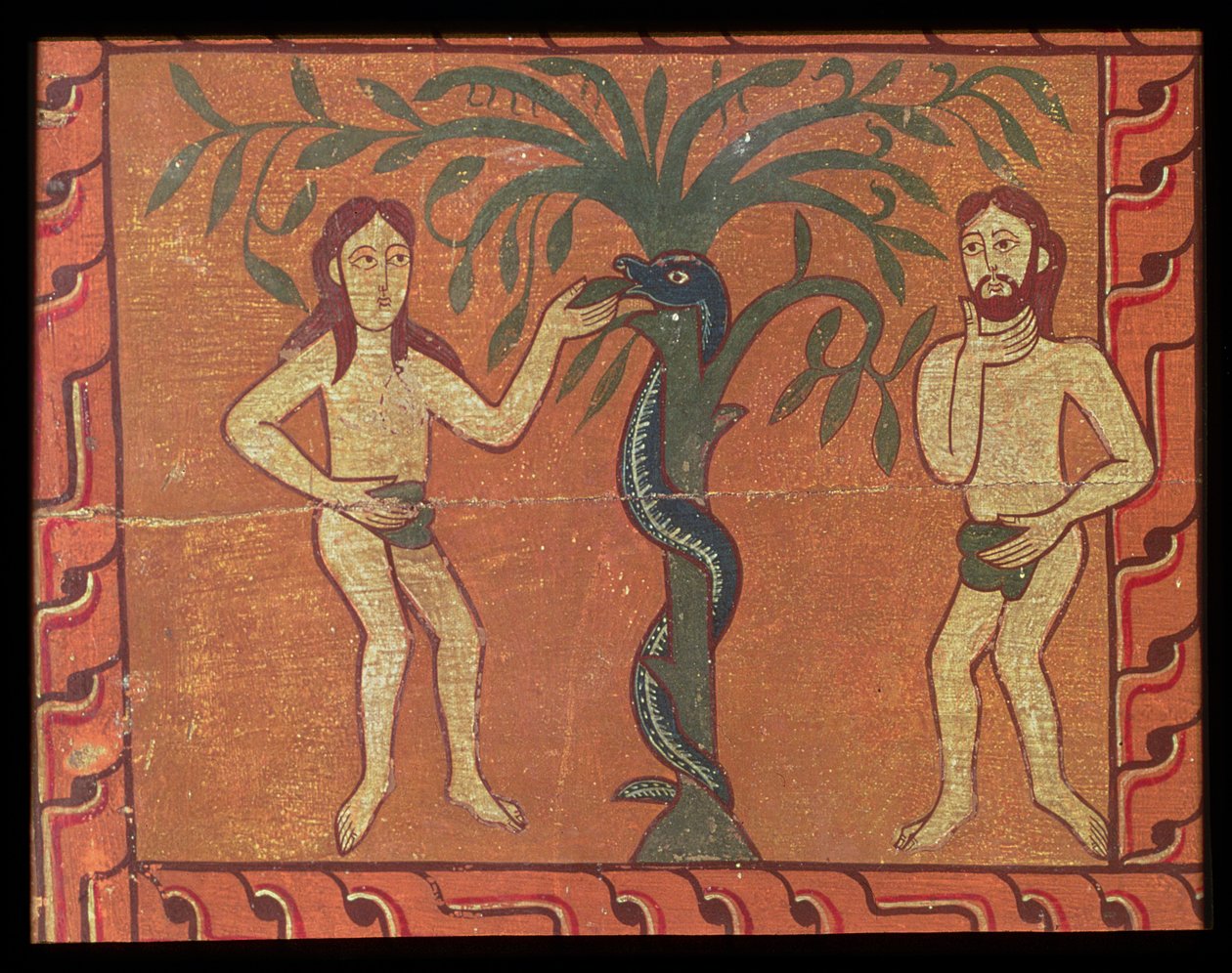 Adam i Ewa, z ołtarza Sagars (tempera na panelu) autorstwa Spanish School