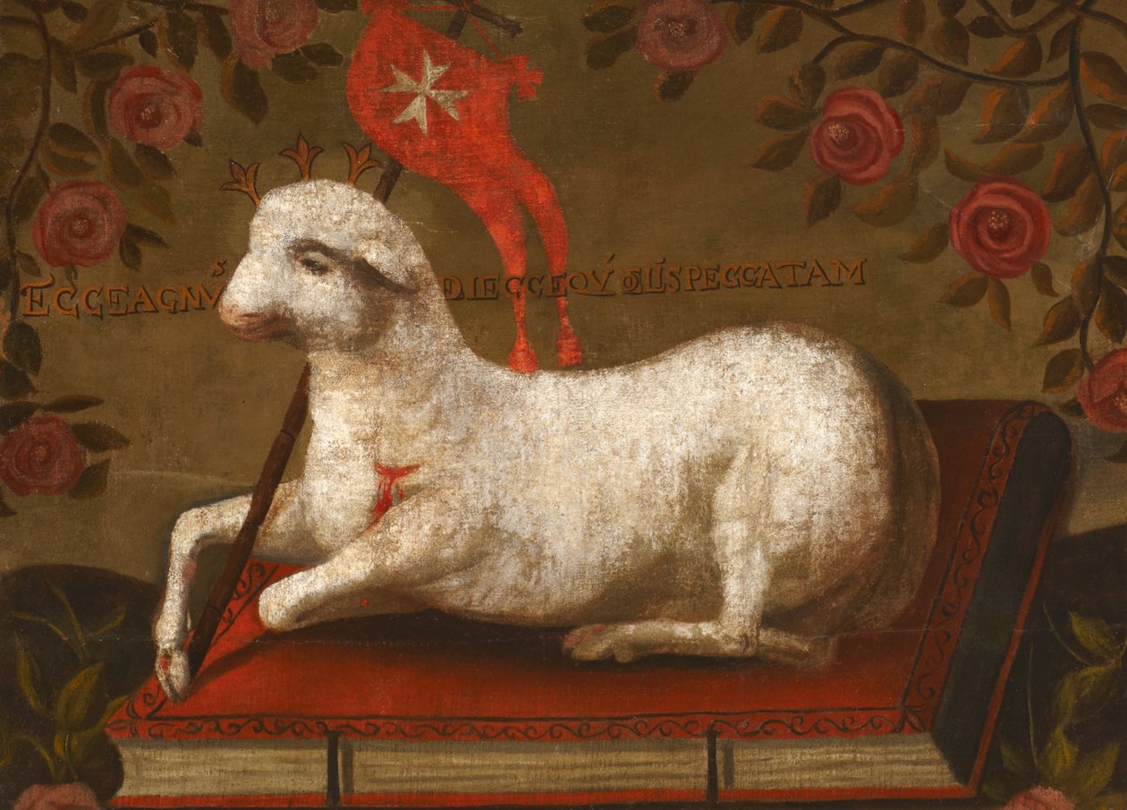 Agnus Dei ze sztandarem Zakonu św. Jana autorstwa Spanish School