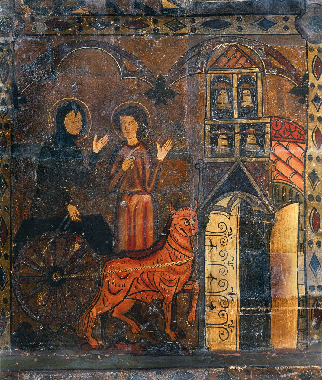 Ołtarz San Jaime de Frontanya, detal, koniec XIII - początek XIV w. (tempera na drewnie) autorstwa Spanish School