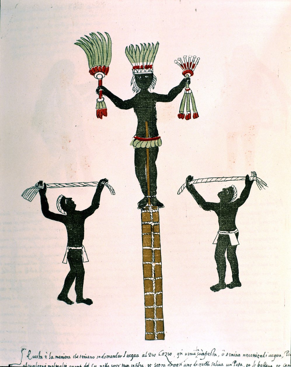Igrzyska Azteków w Codex Vaticanus 3738 (Codex Vat. Rios.). Faksymile rękopisu dominikanina Pedro de los Rios, między 1570 a 1589, Bibl. Watykan. autorstwa Spanish School