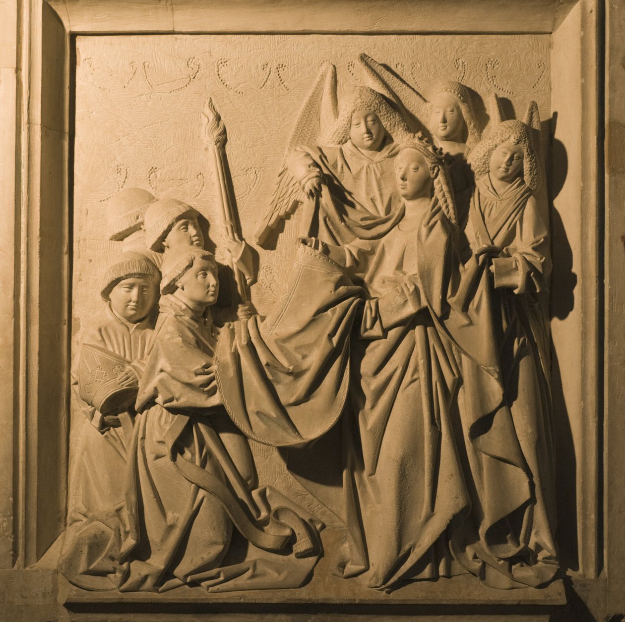 Płaskorzeźba św. Idelfonsa otrzymującego ornat, wnętrze La Mezquita, Cordoba, 1507 autorstwa Spanish School