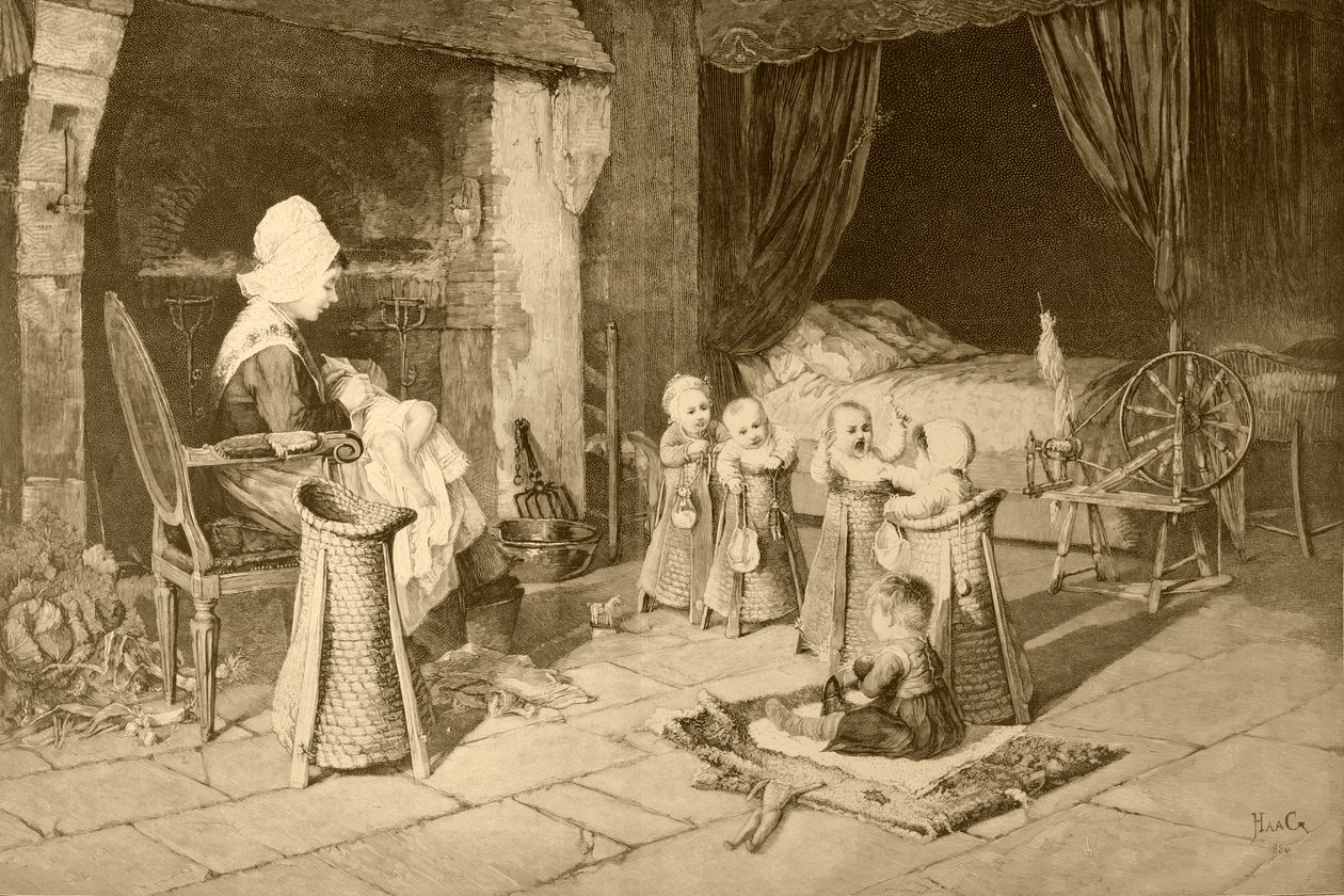 Dom dziecka na wsi według obrazu Haaga z „Albumu Artistico”, wydanego ok. 1890 r. autorstwa Spanish School