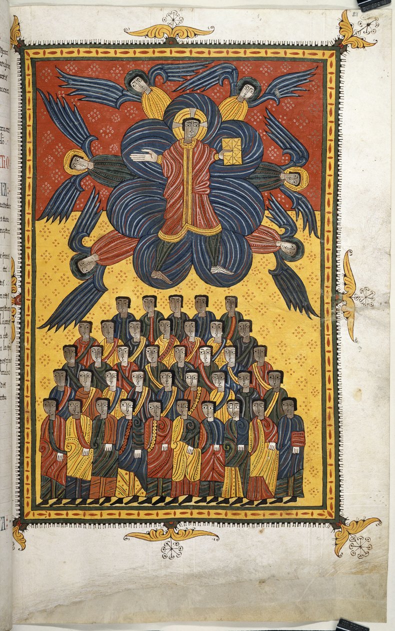 Chrystus pojawia się w chmurach autorstwa Spanish School