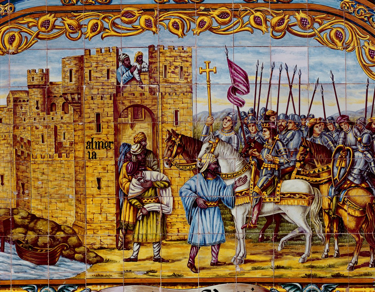 Podbój Almerii przez królów katolickich w 1488 r. (ceramika) (detal z 400253) autorstwa Spanish School