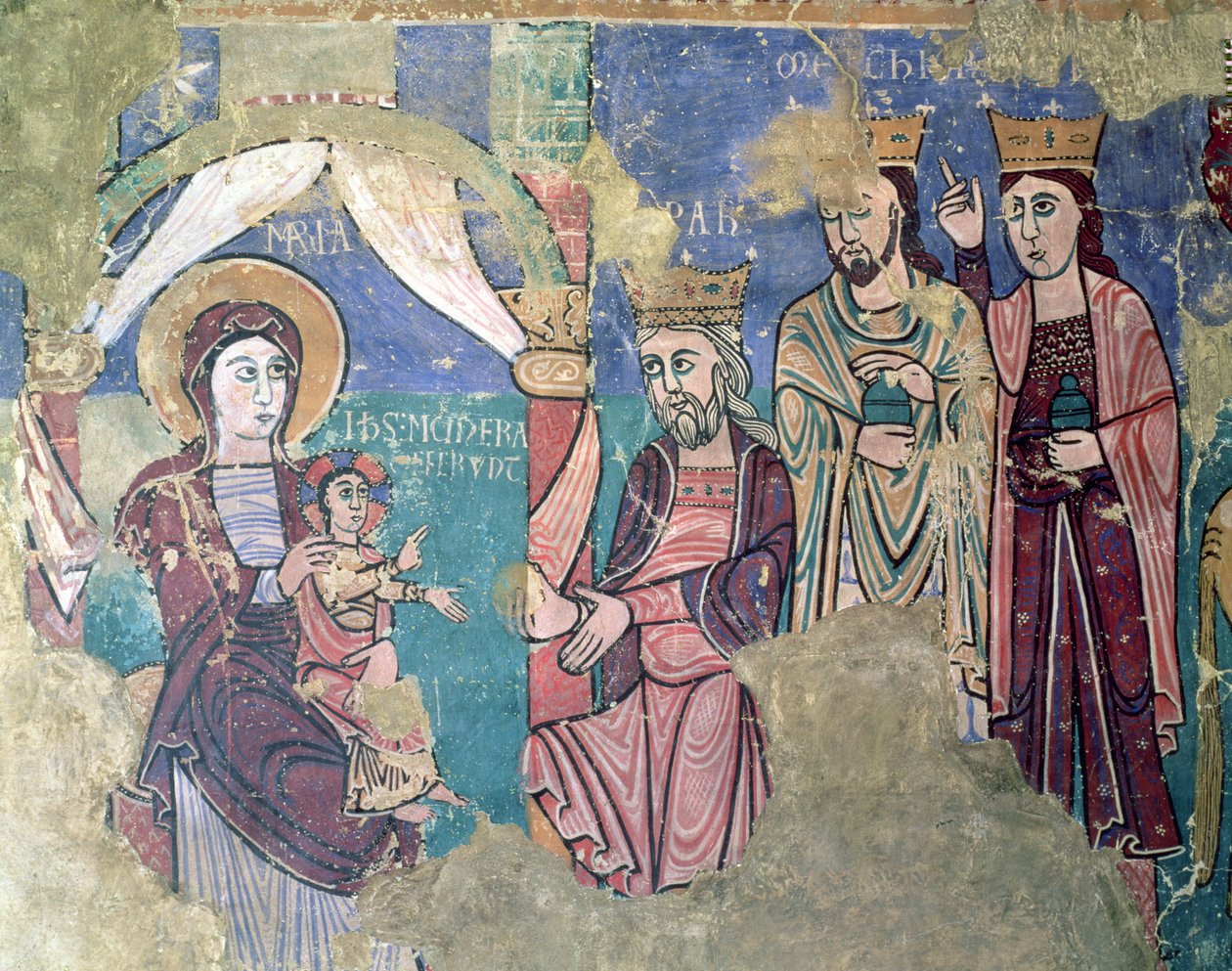 Mural Objawienia Pańskiego z kościoła w Navasa, Huesca autorstwa Spanish School