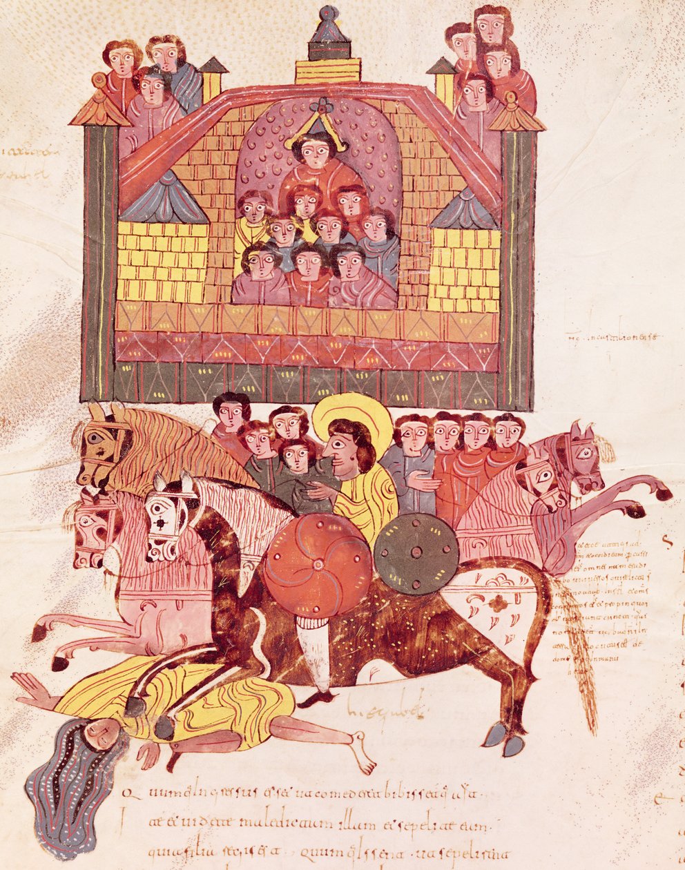 Fol.150v Śmierć Izebel, z Biblii Mozarabe autorstwa Spanish School