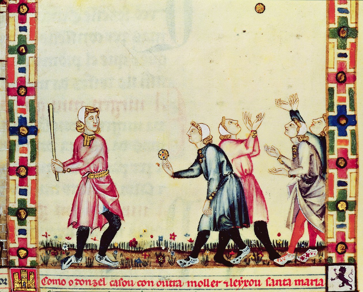 Fol.61v Gra w pelotę w plenerze, z rękopisu wykonanego pod kierunkiem Alfonsa X (1221-84) Mądry król Kastylii i Leon autorstwa Spanish School