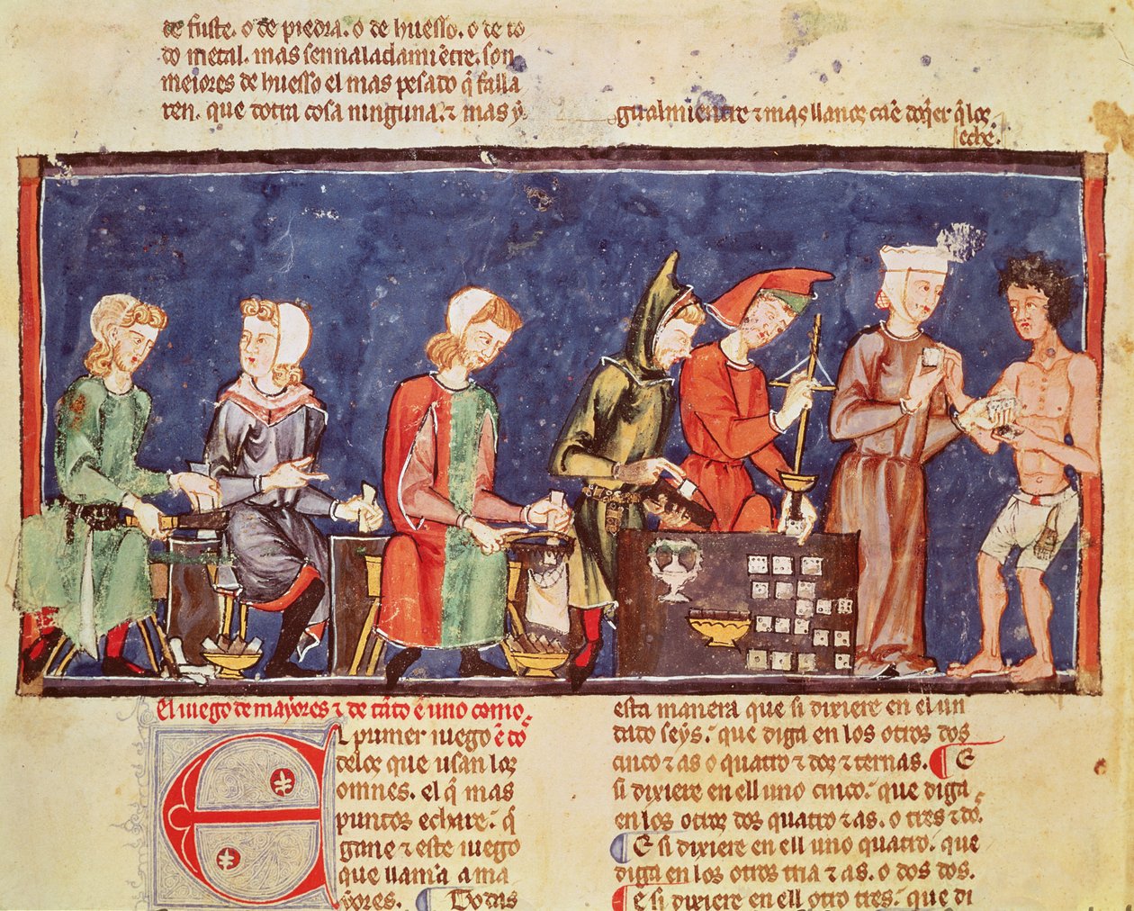 Fol.65v Kostkarki, z Księgi gier, szachów, kości i plansz, 1282 autorstwa Spanish School