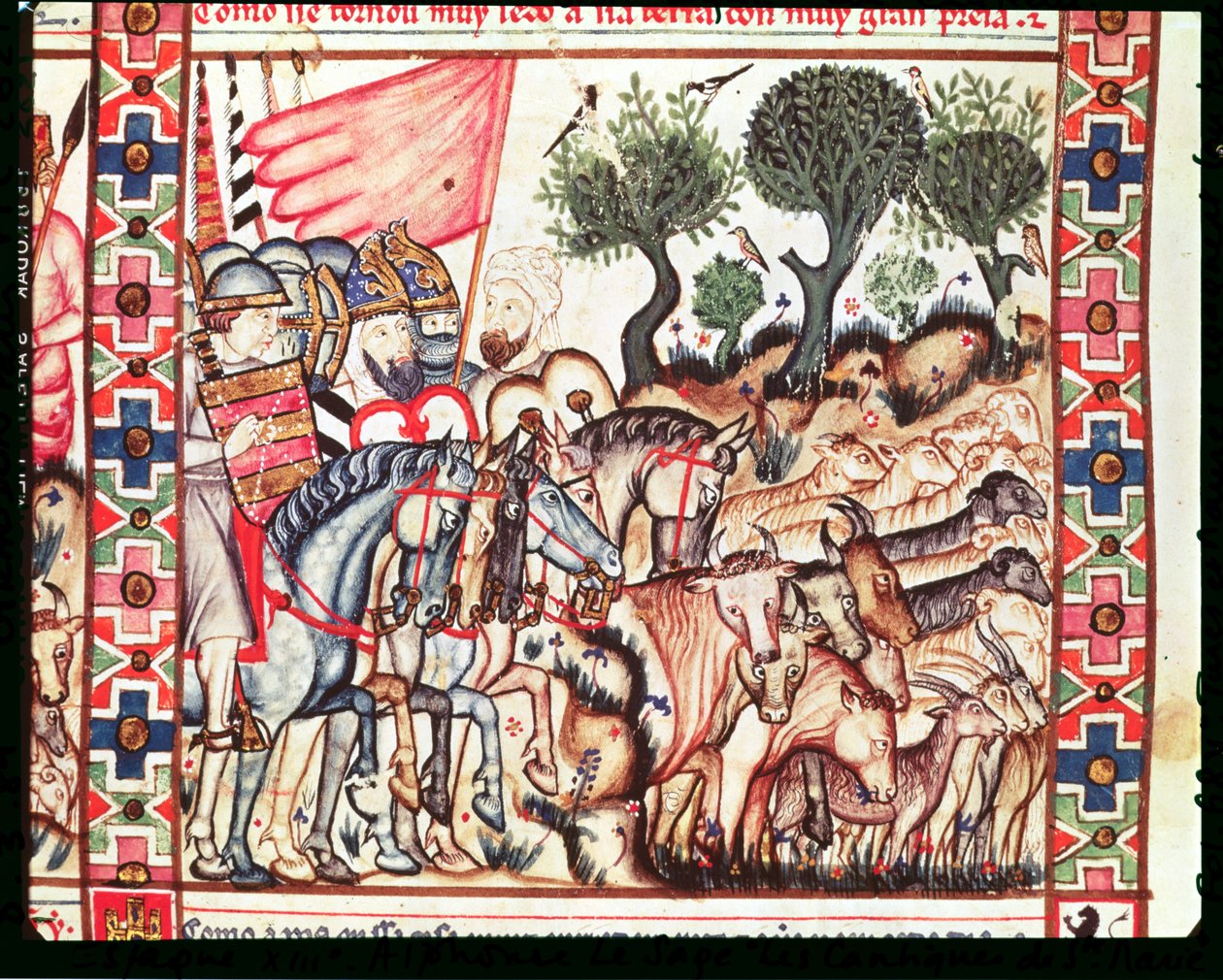 Fol.68v Turcy i Maurowie odzyskują swoją ziemię z Cantigas de Santa Maria autorstwa Spanish School
