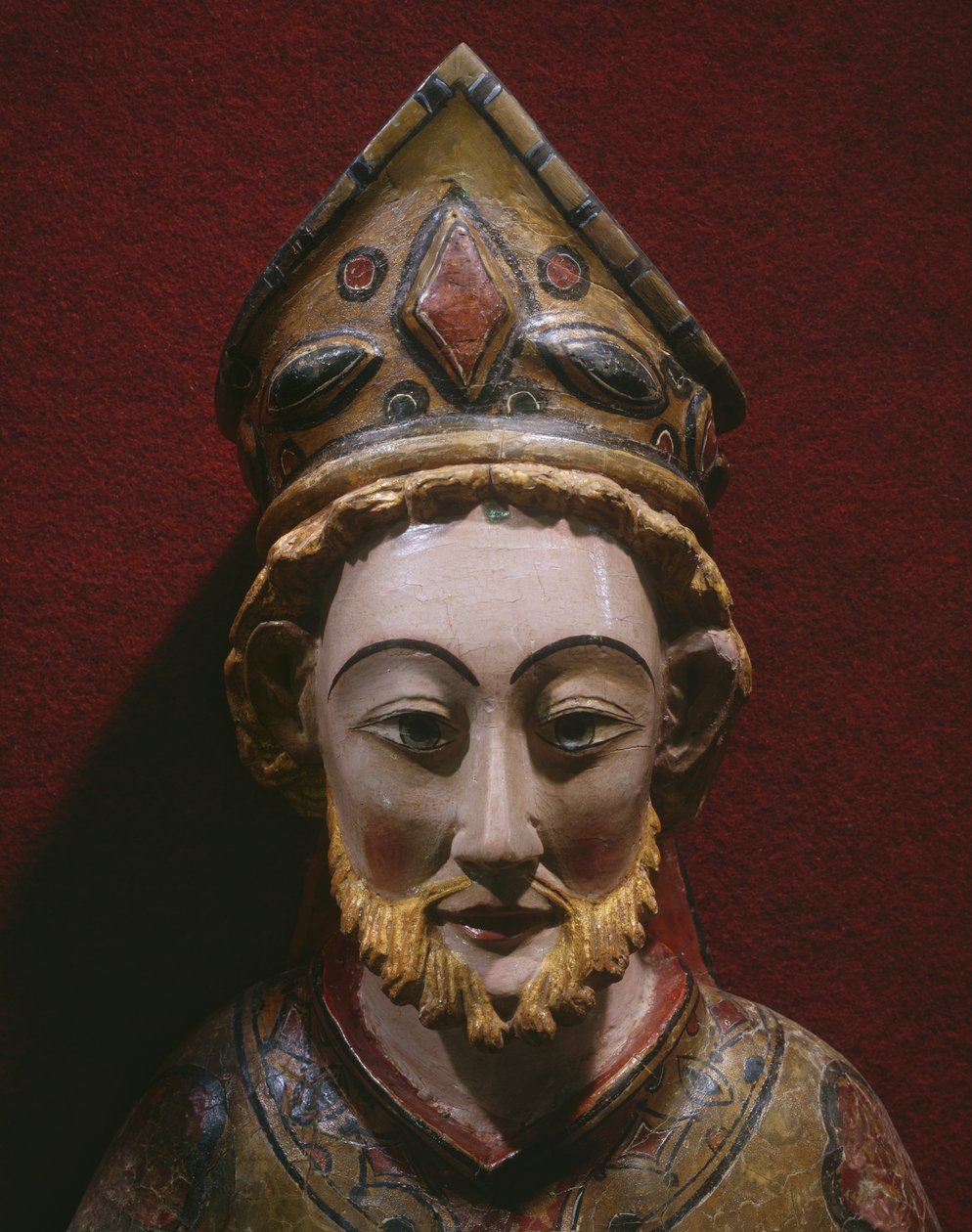 Głowa św. Piotra, koniec XIII-początek XIV wieku (drewno malowane i złocone) autorstwa Spanish School