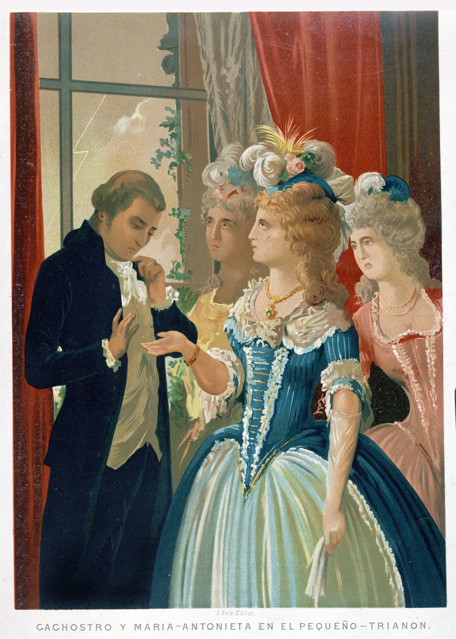 Wywiad z Marie-Antoinette i Cagliostro w Petit Trianon autorstwa Spanish School