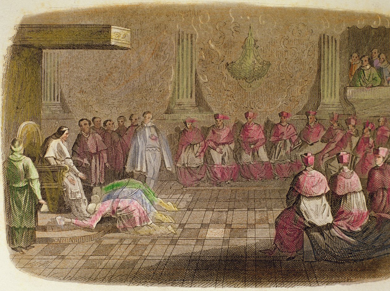 Ambasadorowie japońscy kłaniają się u stóp papieża Grzegorza XIII w 1585 r. autorstwa Spanish School