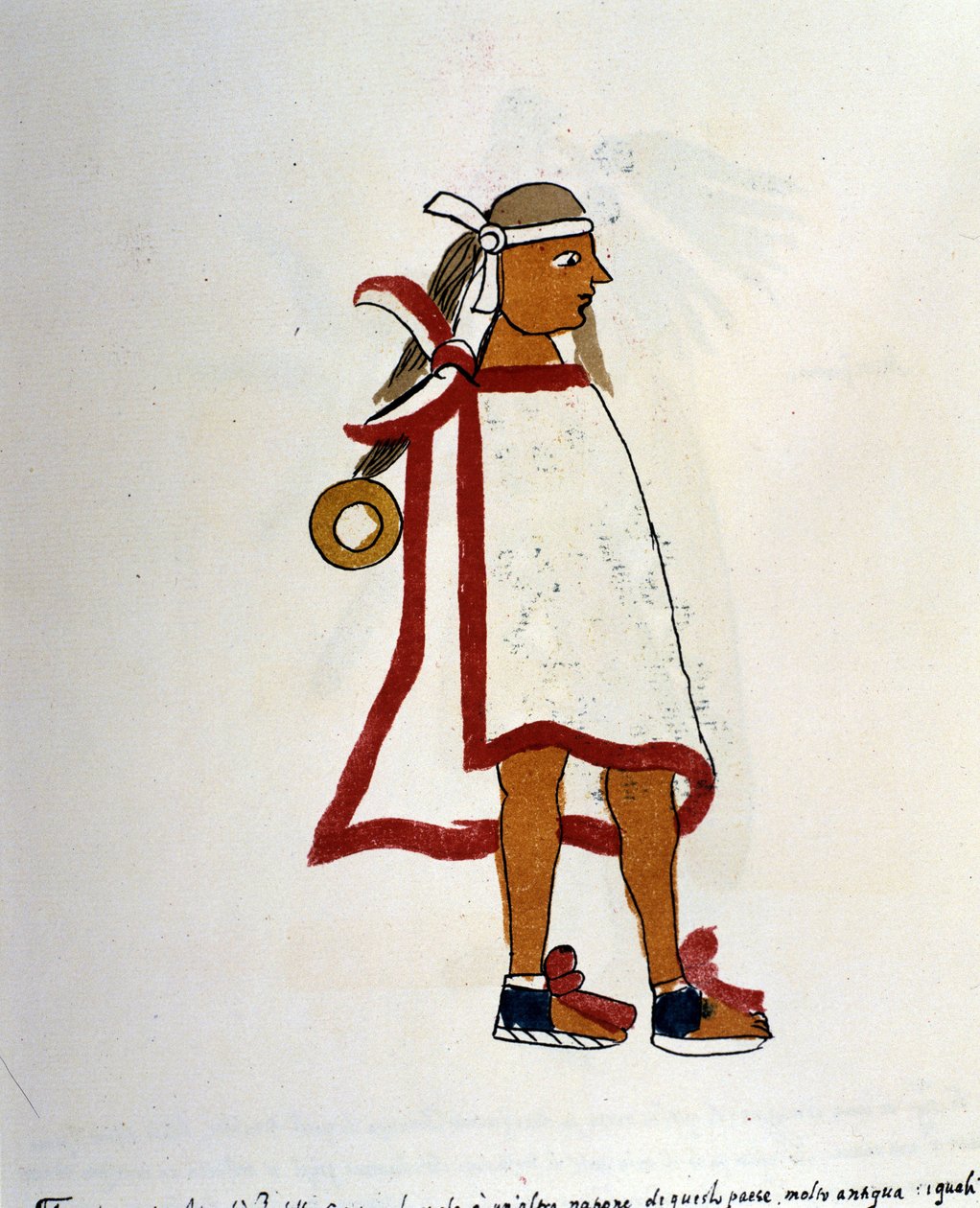 Człowiek ludu Azteków w Codex Vaticanus 3738 (Codex Vat. Rios). Faksymile rękopisu dominikanina Pedro de los Rios, między 1570 a 1589, Bibl. Watykan. autorstwa Spanish School