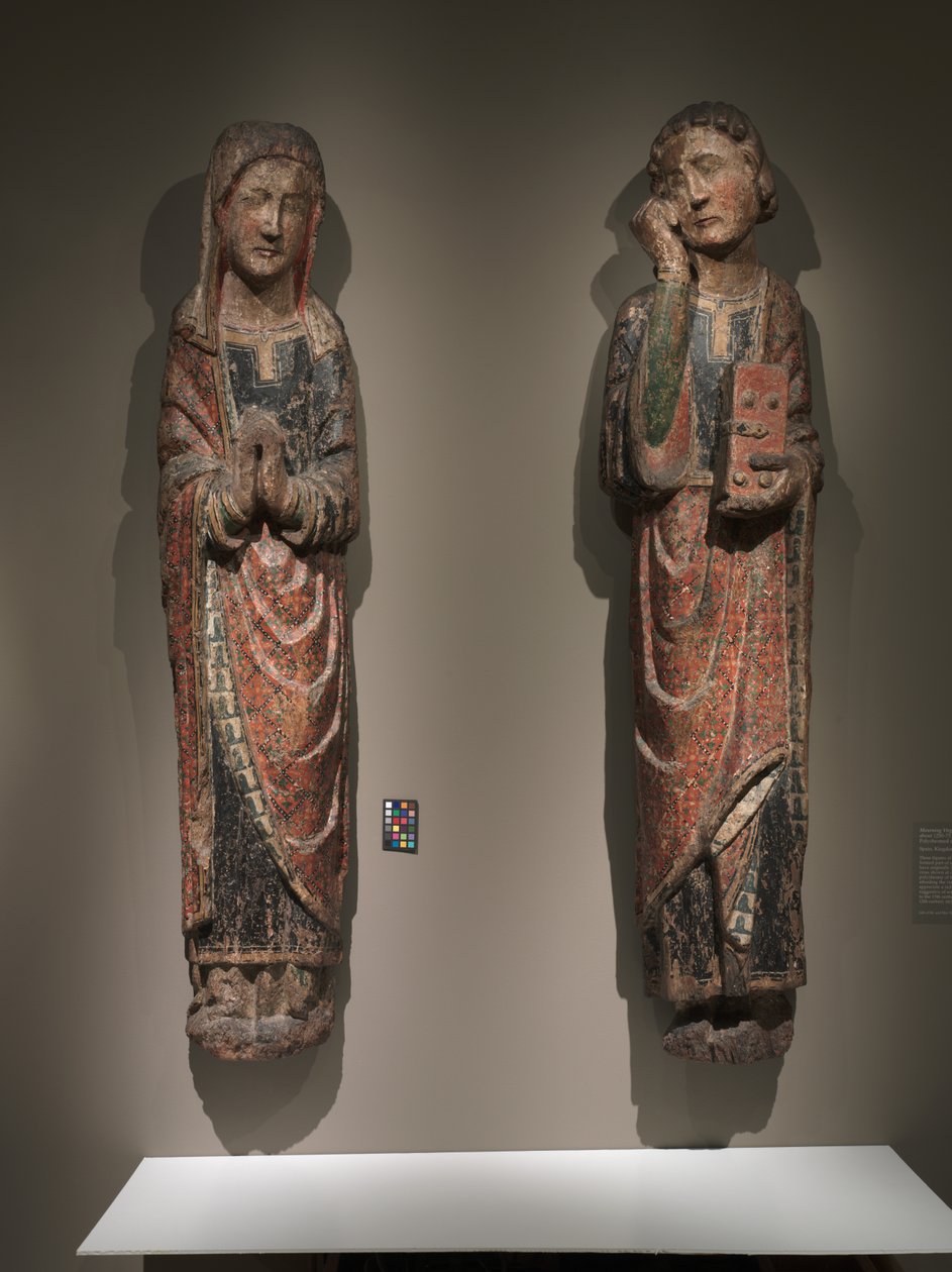 Mourning Saint John and Mourning Virgin, Królestwo Kastylii i Leon, c.1250-1275 autorstwa Spanish School