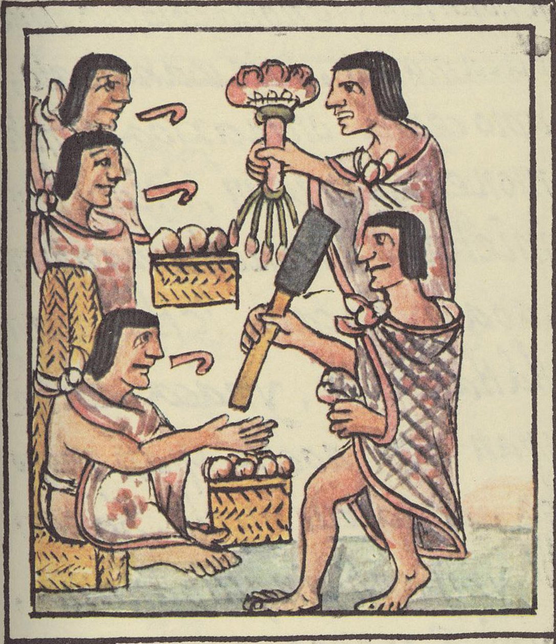 Pani Palat. 218-220 Święto Azteków, z kodeksu florenckiego Bernardino de Sahagun, ok. 1540-85 autorstwa Spanish School