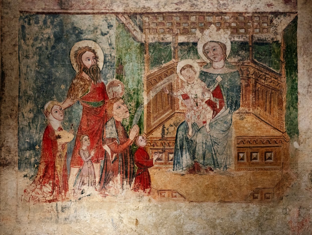 Mural pochodzący z pustelni Ipas (Huerca). XV wiek (fresk) autorstwa Spanish School
