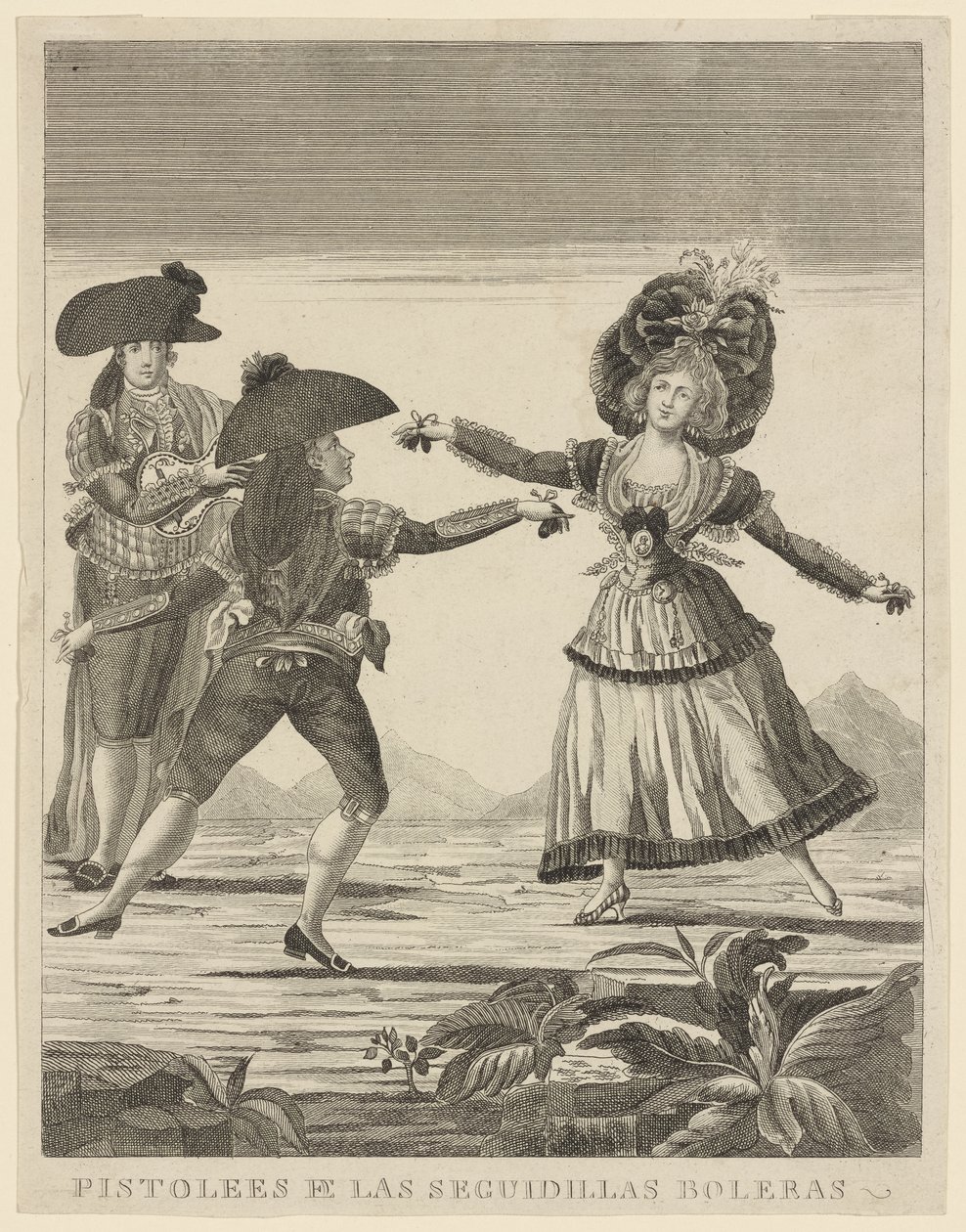 Pistolees i las sequidillas boleras, ok. 1790-99 autorstwa Spanish School
