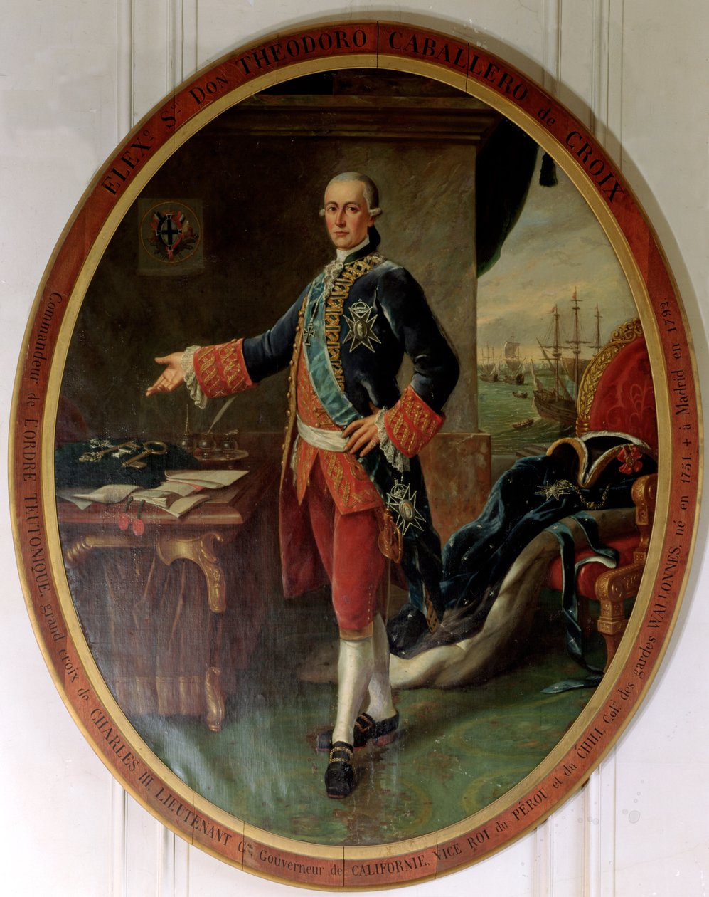 Portret Caballero Teodoro de Croix (1730-92) Wicekról Peru i Chile autorstwa Spanish School