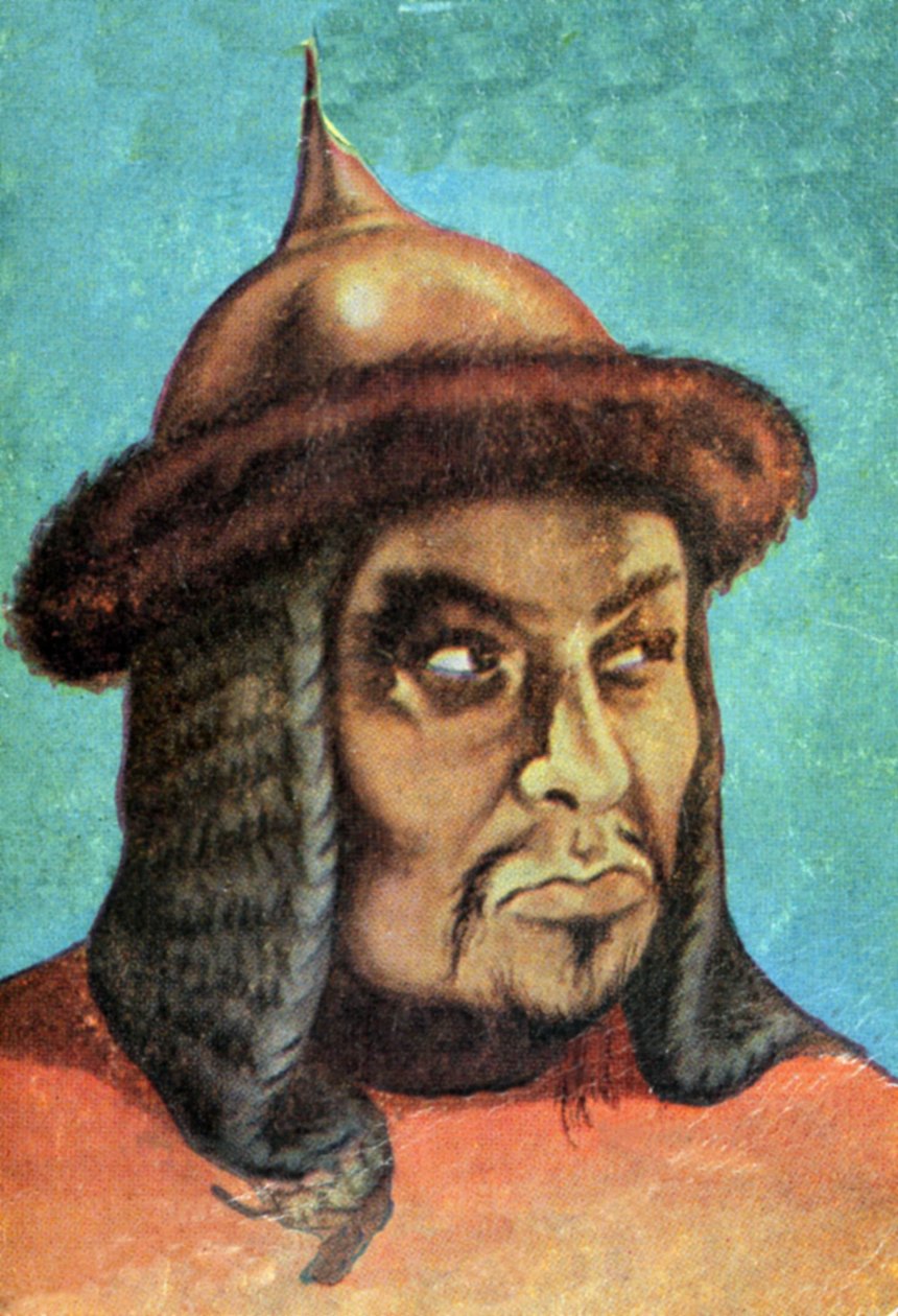 Portret Czyngis-chana (Temudjin .) autorstwa Spanish School