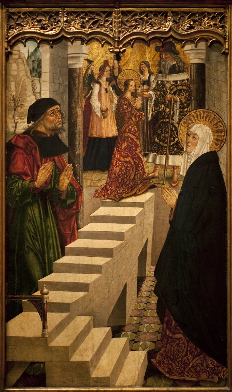 Ofiarowanie Matki Boskiej w świątyni. Obraz mistrza z Burgos (czynny w latach 1465-1490), sztuka hiszpańska autorstwa Spanish School