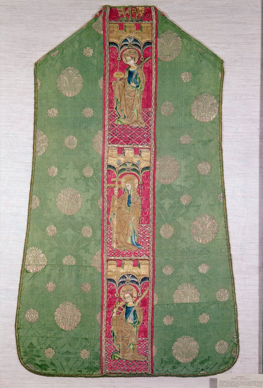 Ornat hiszpański, ok. 1425-50 (jedwab haftowany) autorstwa Spanish School