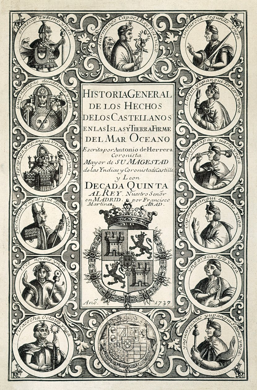 Hiszpańskie kolonie w Ameryce, grawerowanie autorstwa Spanish School