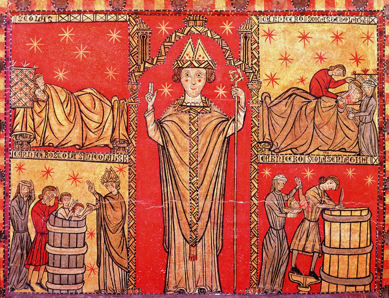 Św. Mikołaj z Bari (tempera na panelu) autorstwa Spanish School