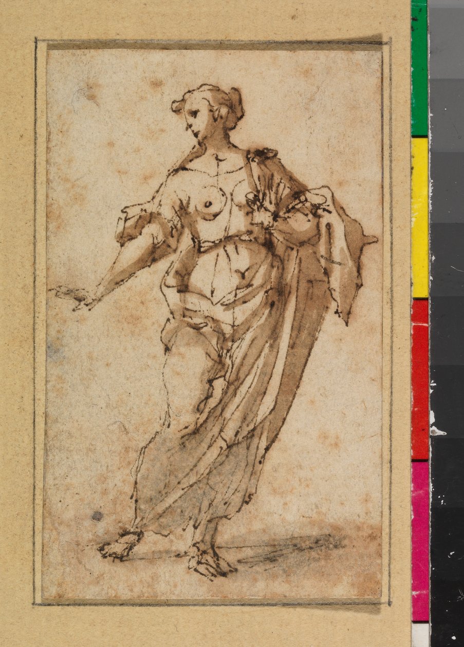 Stojąca postać kobieca, 1675-99 autorstwa Spanish School