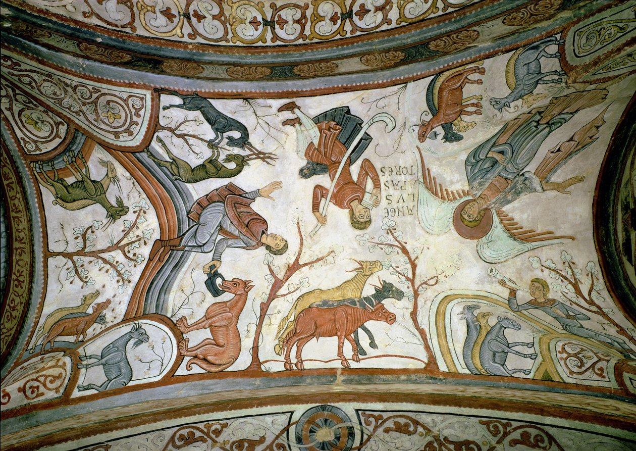 Zwiastowanie pasterzom, fragment ze sklepienia Panteon de los Reyes (Panteon Królewski) autorstwa Spanish School
