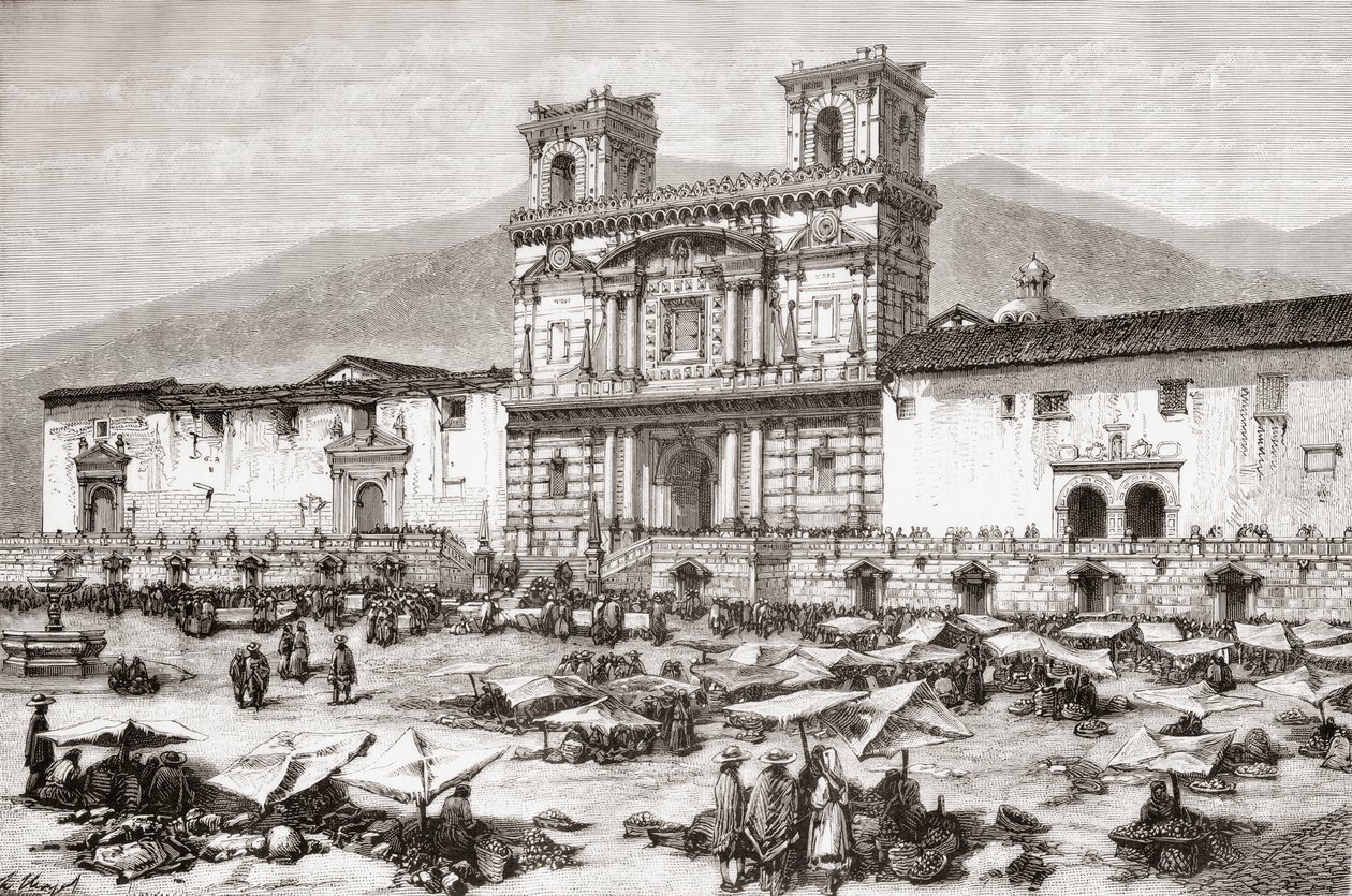 Katedra, Plac Niepodległości aka La Plaza Grande, Quito, Ekwador autorstwa Spanish School