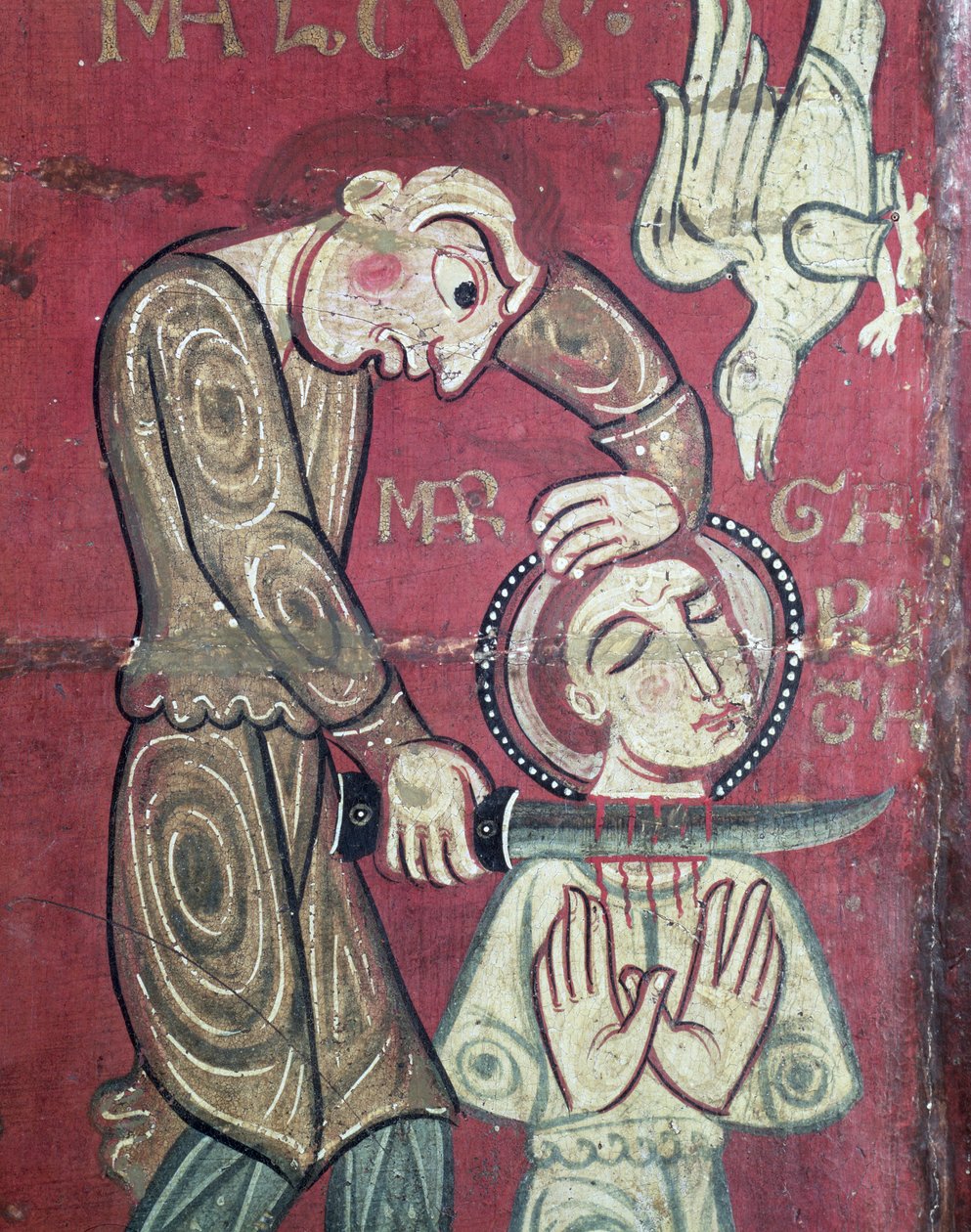 Męczeństwo św. Małgorzaty z Antiochii, fragment frontu ołtarza z klasztoru Santa Margarida de Vilaseca (tempera na desce dębowej) autorstwa Spanish School