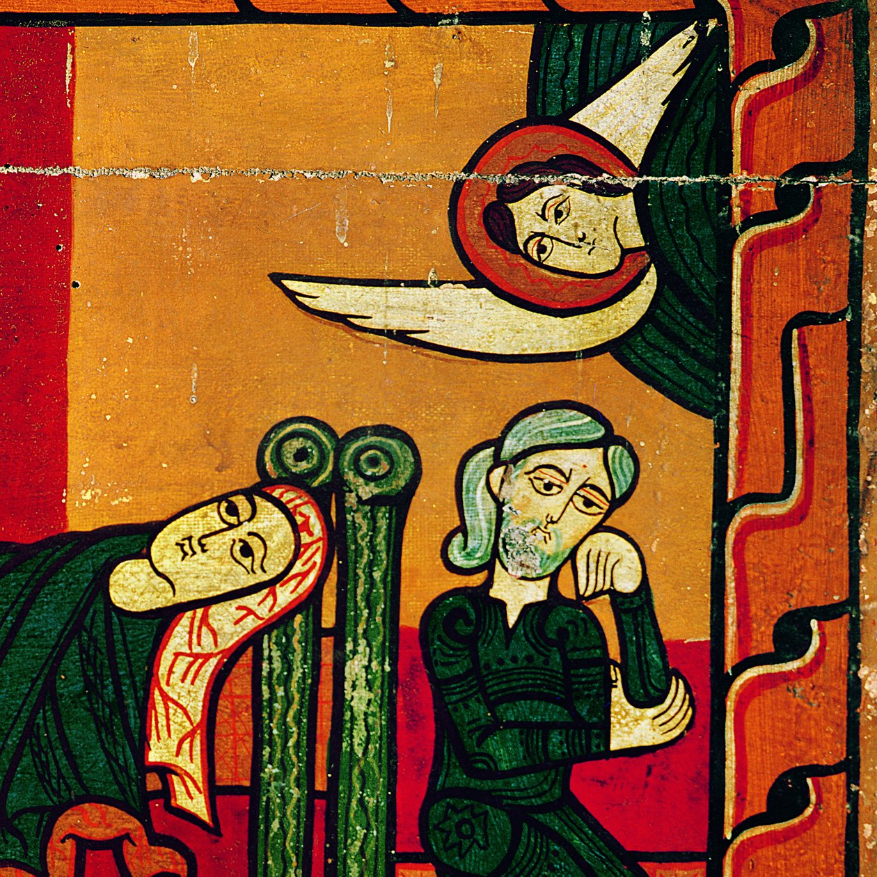 Narodzenia, panel boczny z ołtarza, kataloński (olej na desce) (detal z 168111) autorstwa Spanish School