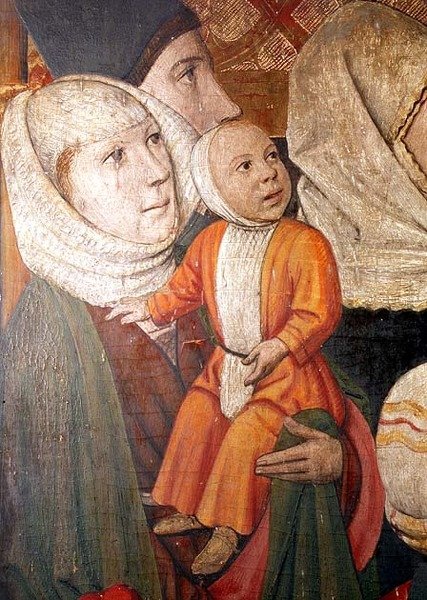 Ołtarz św. Wincentego przedstawiający osobistości epoki z parafii Sarria autorstwa Spanish School