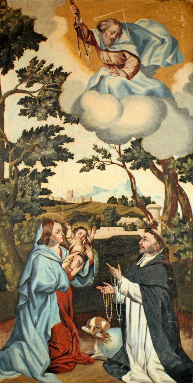 Dziewica Maryja przedstawia Jezusa św. Dominikowi (patrz także 308142) autorstwa Spanish School