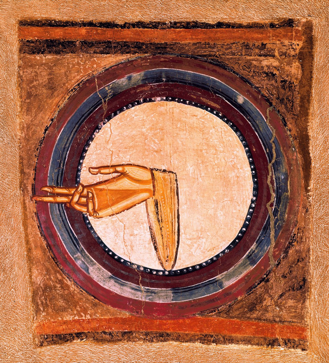 Ręka Boga, fragment fresku mistrza Saint Climent de Taull autorstwa Spanish School