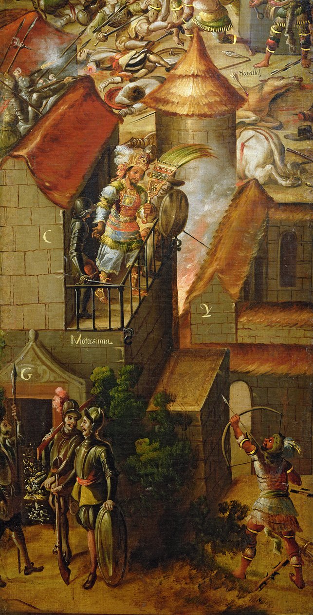 Morderstwo Montezumy i grabież jego skarbu autorstwa Spanish School
