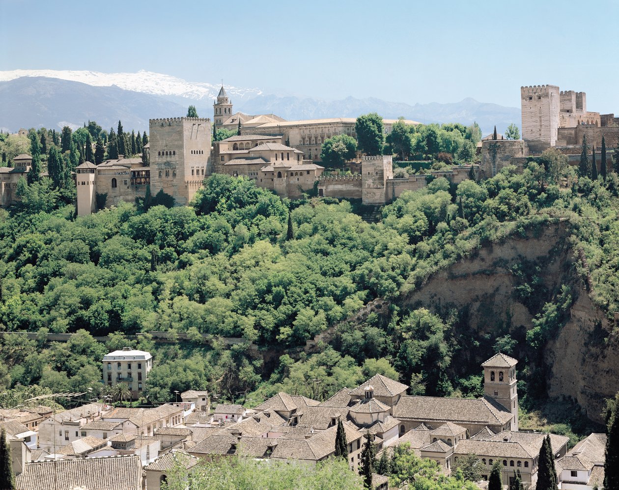 Widok pałacu Alhambra od strony płn-wsch, XIV-XVI w. autorstwa Spanish School
