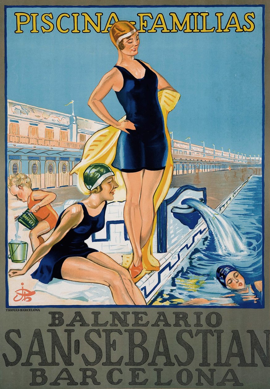 Plakat Vintage Barcelona Spa Resort autorstwa Spanish School