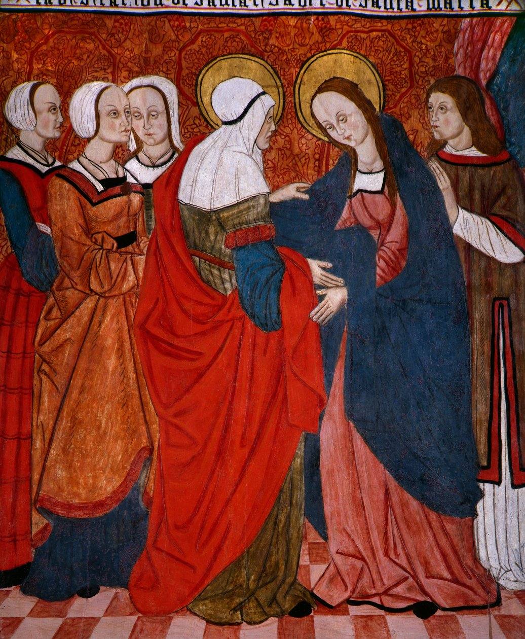 Nawiedzenie, tablica z kościoła San Andres z Tortury, koniec XV w.-pocz. XVI w. (drewno malowane) autorstwa Spanish School