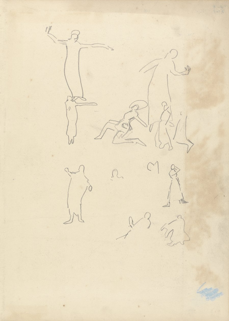 Studium Tancerzy, dla Jaskini Złotego Cielca (grafit) (patrz 265074 na odwrocie) autorstwa Spencer Frederick Gore