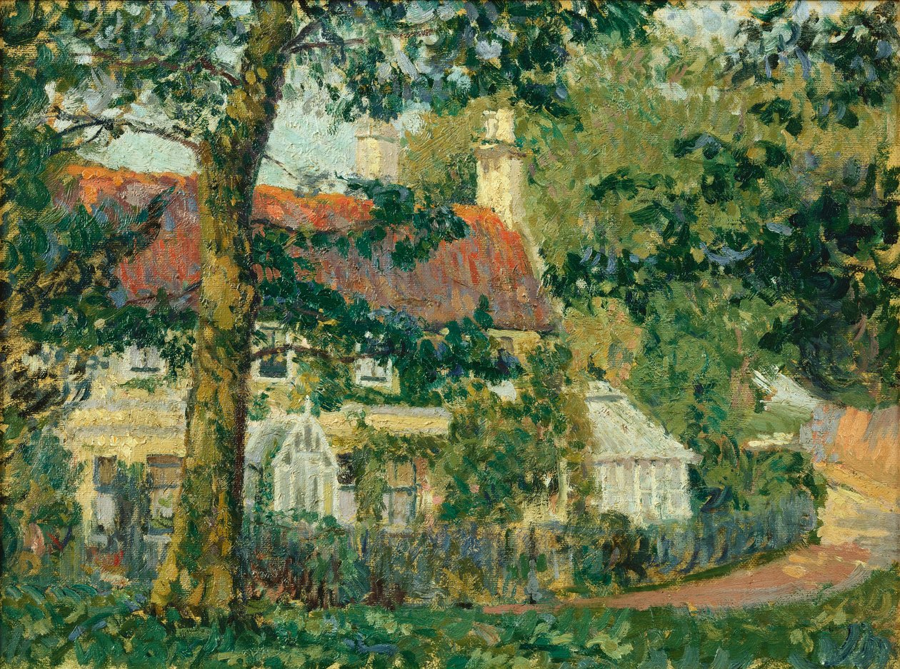 Domek z czerwonym dachem, Somerset, 1909-10 autorstwa Spencer Frederick Gore