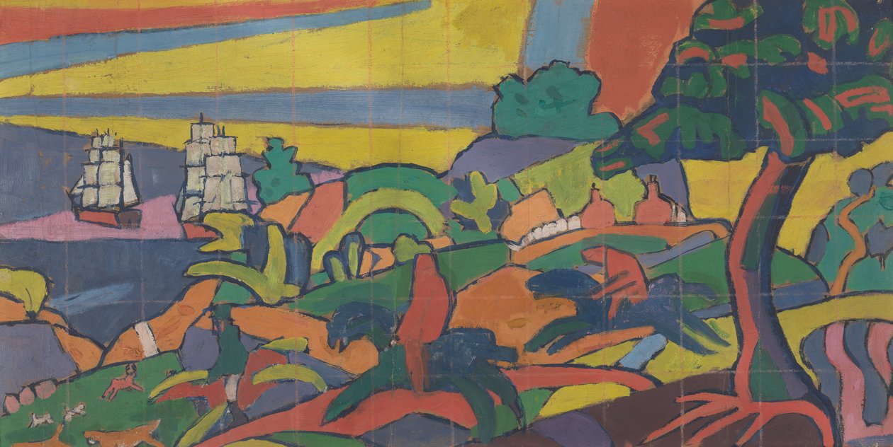Projekt muralu Polowanie na jelenie w Klubie Teatralnym Kabaret autorstwa Spencer Frederick Gore