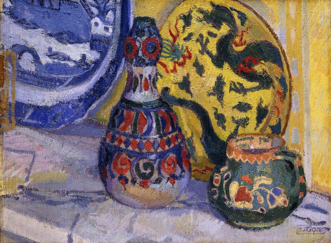 Martwa natura z postaciami orientalnymi, 1913 autorstwa Spencer Frederick Gore