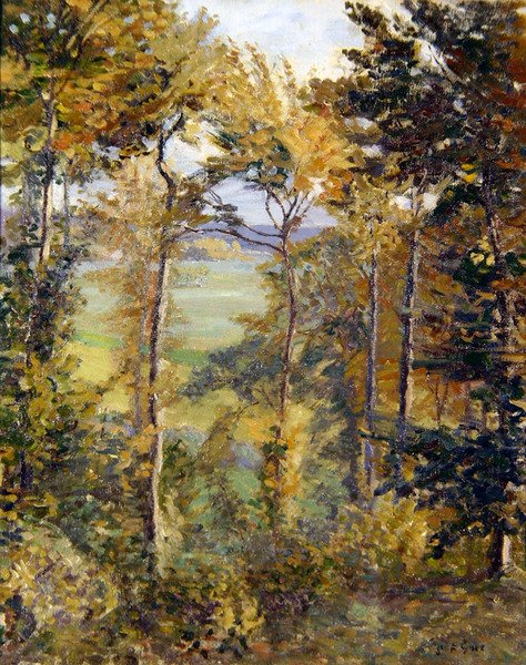 Zalesiony krajobraz w Tibermont, Neuville Les Dieppes autorstwa Spencer Frederick Gore
