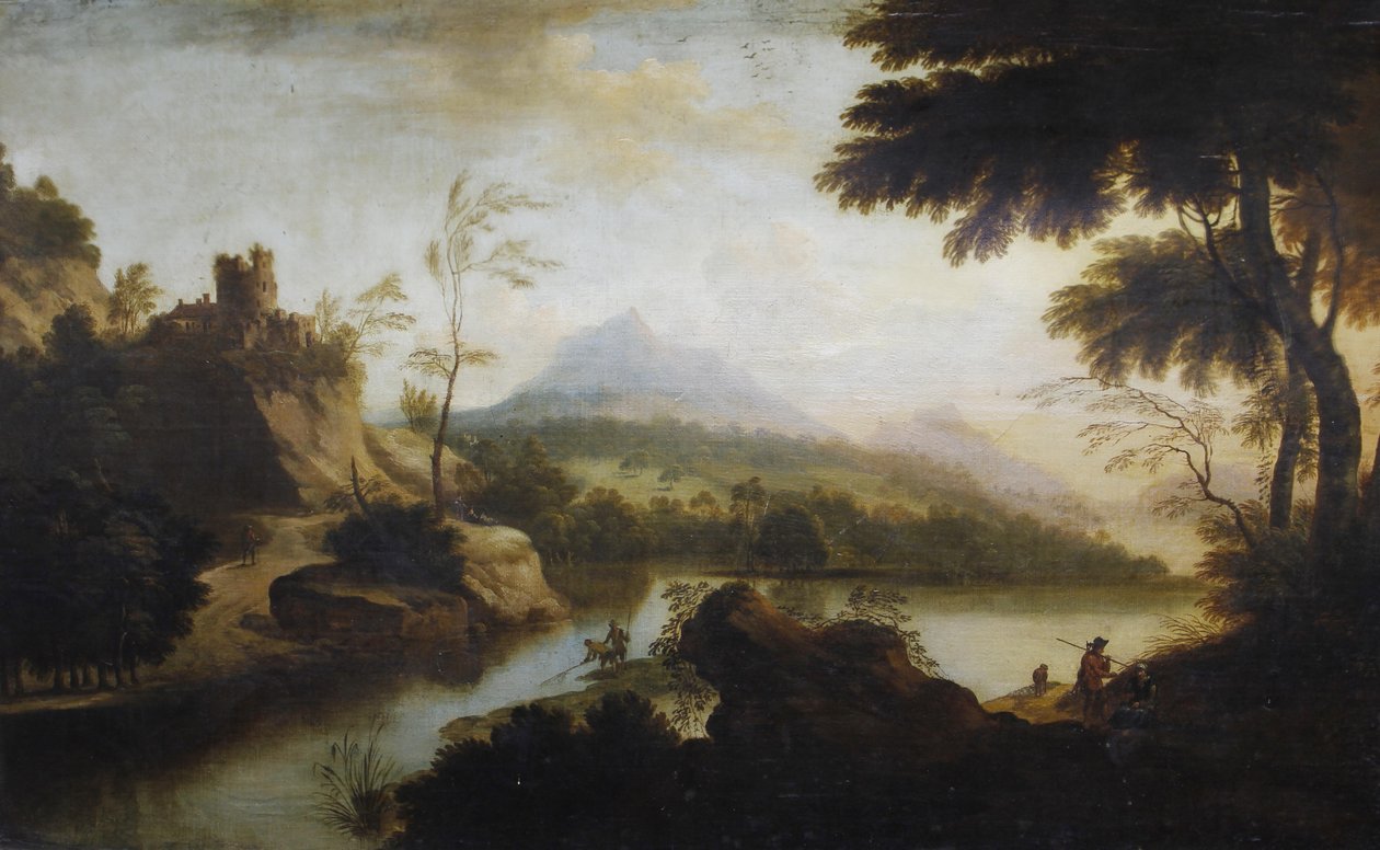 Capriccio z orlim gniazdem na horyzoncie autorstwa Sr. Circle of George Barret